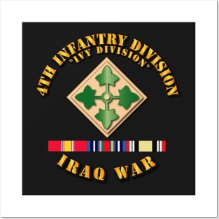 4th Infantry Div - Iraq War w SVC Ribbons Posters and Art